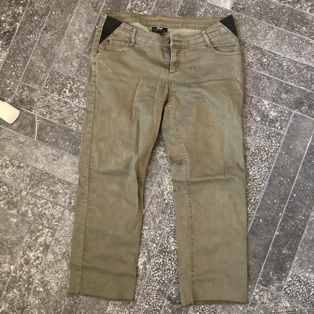 Olive green maternity jeans, size 28